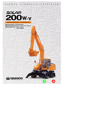 व्हील एक्सकेवेटर Doosan Solar 200 W-V