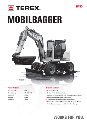 व्हील एक्सकेवेटर Terex TW 85