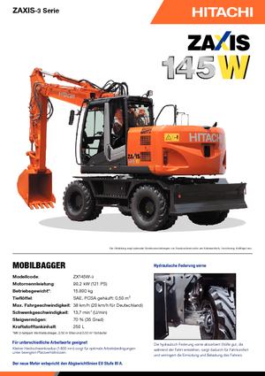 व्हील एक्सकेवेटर Hitachi ZX 145 W 3