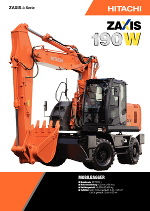 व्हील एक्सकेवेटर Hitachi ZX 190 W 3