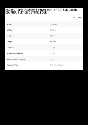 व्हील लोडर बकेट Caterpillar 0,8 m3