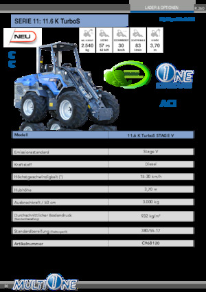 व्हील लोडर Multione 11.6 K TurboS