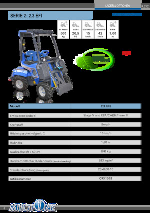 व्हील लोडर Multione 2.3 EFI