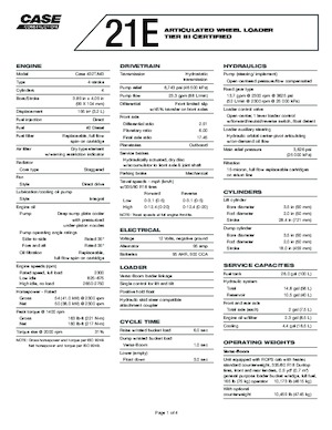 व्हील लोडर Case 21 E 