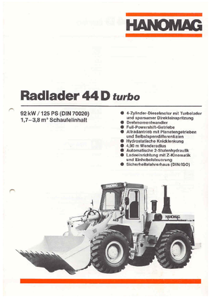 व्हील लोडर Hanomag 44 D Turbo