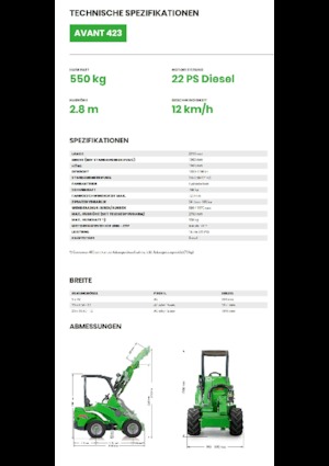 व्हील लोडर Avant Tecno Avant 423