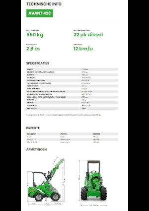 व्हील लोडर Avant Tecno Avant 423
