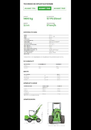 व्हील लोडर Avant Tecno Avant 755i
