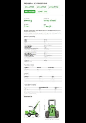 व्हील लोडर Avant Tecno Avant 755i