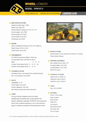 व्हील लोडर PowerPlus PP973T-V