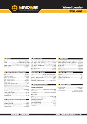 व्हील लोडर Sinoway SWL40G 