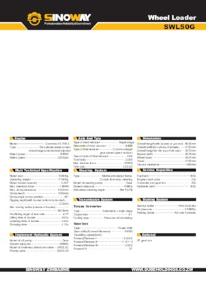 व्हील लोडर Sinoway SWL50G-II 