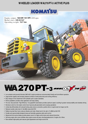 व्हील लोडर Komatsu WA270-3 active