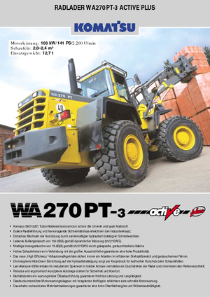 व्हील लोडर Komatsu WA270PT active Plus