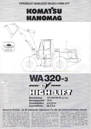 व्हील लोडर Komatsu WA320-3 active