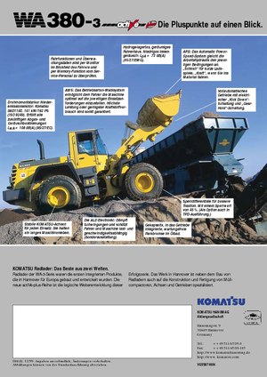 व्हील लोडर Komatsu WA380-3 active Plus