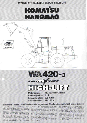 व्हील लोडर Komatsu WA420-3 active Plus