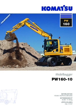 व्हील एक्सकेवेटर Komatsu PW160-10