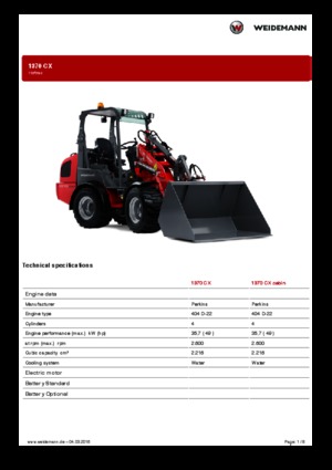 यार्ड लोडर Weidemann 1370 CX