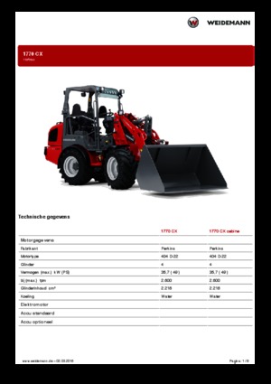 यार्ड लोडर Weidemann 1770 CX