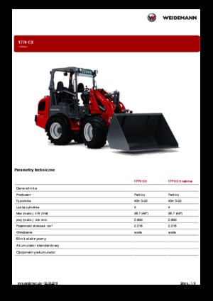 यार्ड लोडर Weidemann 1770 CX