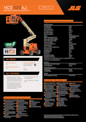 व्हील्ड आर्टिकुलेटिंग बूम लिफ्ट JLG 520AJ HC3