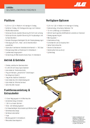 व्हील्ड आर्टिकुलेटिंग बूम लिफ्ट JLG E400AN