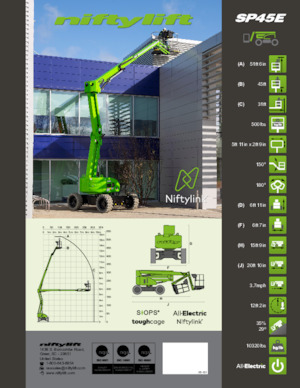 व्हील्ड आर्टिकुलेटिंग बूम लिफ्ट Niftylift SP45E