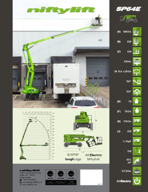 व्हील्ड आर्टिकुलेटिंग बूम लिफ्ट Niftylift SP64E