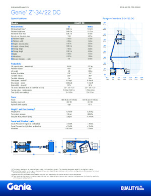 व्हील्ड आर्टिकुलेटिंग बूम लिफ्ट Genie Z-34/22 DC