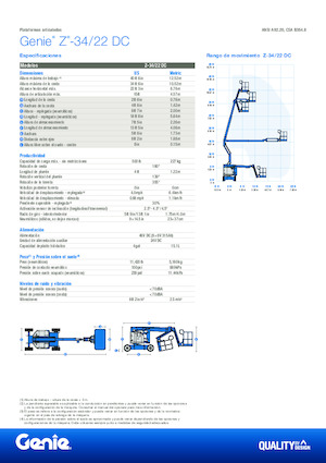 व्हील्ड आर्टिकुलेटिंग बूम लिफ्ट Genie Z-34/22 DC