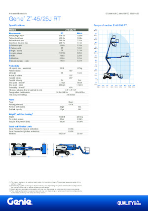 व्हील्ड आर्टिकुलेटिंग बूम लिफ्ट Genie Z-45/25J RT