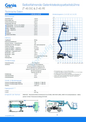 व्हील्ड आर्टिकुलेटिंग बूम लिफ्ट Genie Z-45 DC