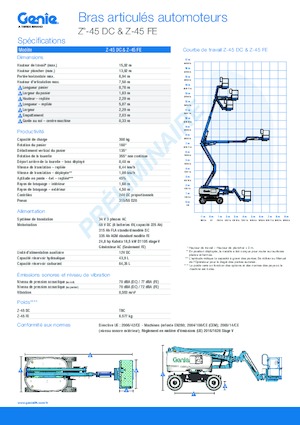 व्हील्ड आर्टिकुलेटिंग बूम लिफ्ट Genie Z-45 DC