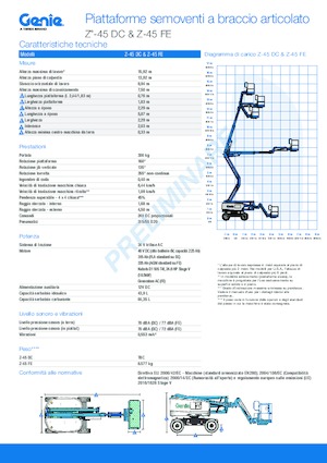 व्हील्ड आर्टिकुलेटिंग बूम लिफ्ट Genie Z-45 DC