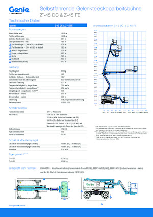 व्हील्ड आर्टिकुलेटिंग बूम लिफ्ट Genie Z-45 FE