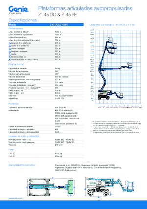 व्हील्ड आर्टिकुलेटिंग बूम लिफ्ट Genie Z-45 FE
