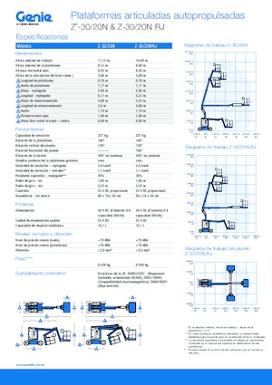 व्हील्ड आर्टिकुलेटिंग बूम लिफ्ट Genie Z-30/20N RJ