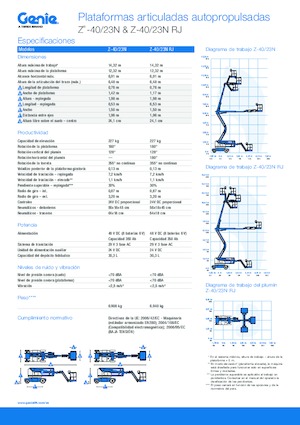 व्हील्ड आर्टिकुलेटिंग बूम लिफ्ट Genie Z-40/23N RJ