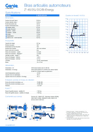 व्हील्ड आर्टिकुलेटिंग बूम लिफ्ट Genie Z-45/25J Bi-Energy