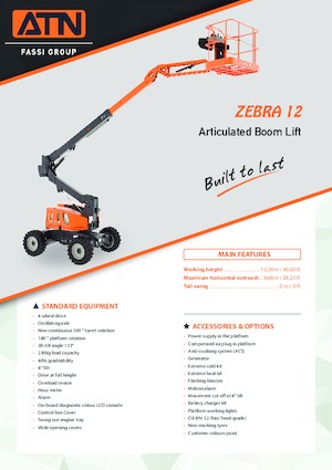 व्हील्ड आर्टिकुलेटिंग बूम लिफ्ट ATN ZEBRA 12