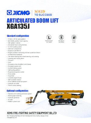 व्हील्ड आर्टिकुलेटिंग बूम लिफ्ट XCMG XGA135J