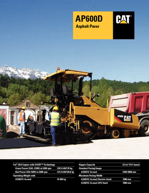 व्हील्ड एस्फाल्ट पेवर Caterpillar AP600D
