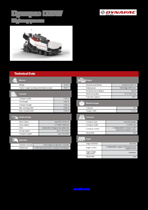 व्हील्ड एस्फाल्ट पेवर Dynapac D25W 