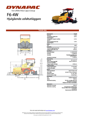 व्हील्ड एस्फाल्ट पेवर Dynapac F 6-4 W
