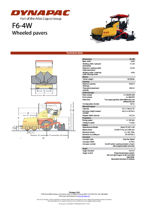 व्हील्ड एस्फाल्ट पेवर Dynapac F 6-4 W