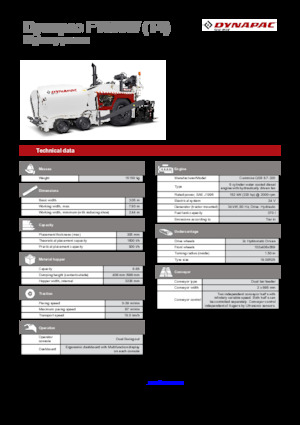 व्हील्ड एस्फाल्ट पेवर Dynapac F1000W