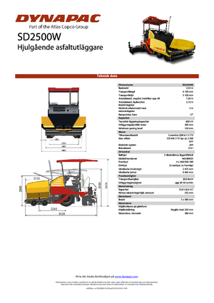 व्हील्ड एस्फाल्ट पेवर Dynapac SD 2500 W 