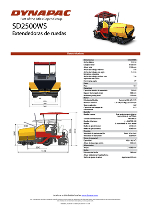 व्हील्ड एस्फाल्ट पेवर Dynapac SD 2500 WS 