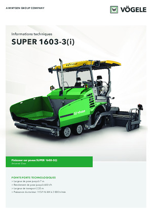 व्हील्ड एस्फाल्ट पेवर Vögele Super 1603-3i